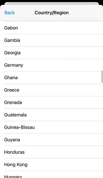 Step 5 - Choose Gambia, Uganda, or Nigeria